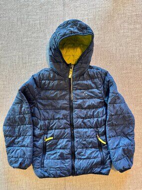 Paradox PUFFER JACKET Winter Coat Youth M 7/8 Blue Primaloft Warm Hood